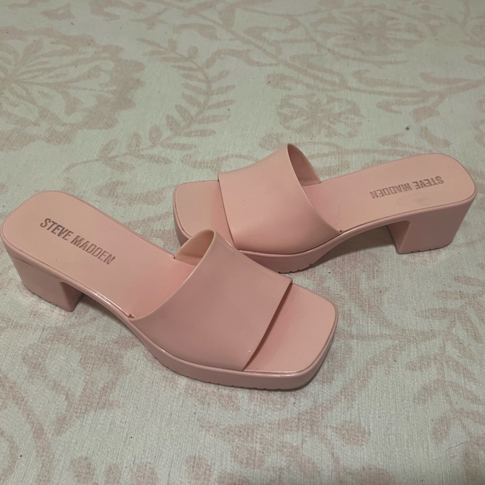 Pink Steve Madden block heels